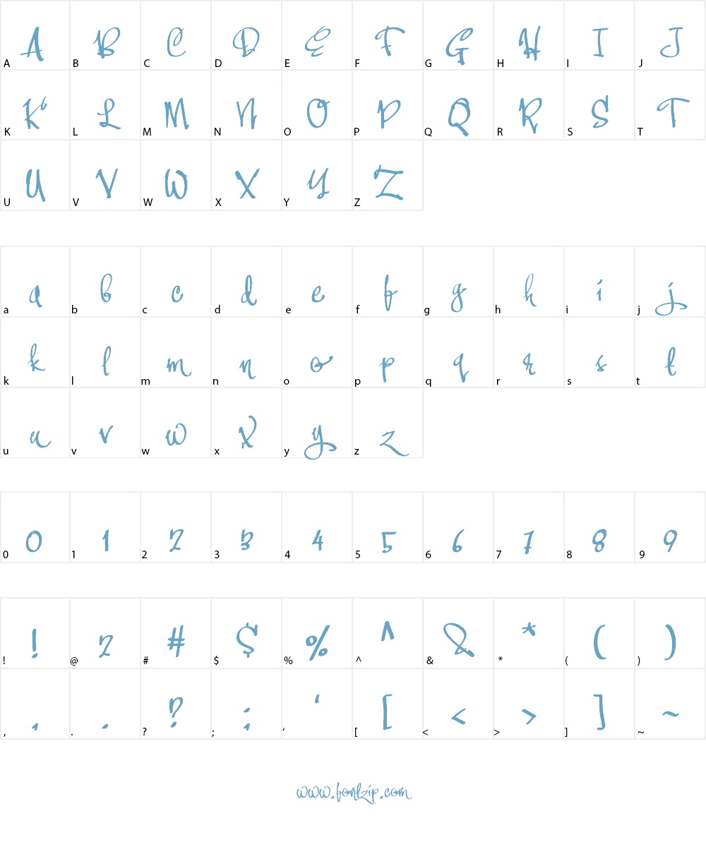 Fifth Of Feb Font Character